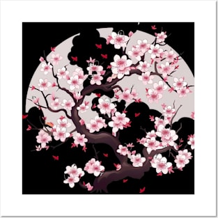 Whispers of Eternity: Japonisme-Inspired Cherry Blossom Tree Posters and Art